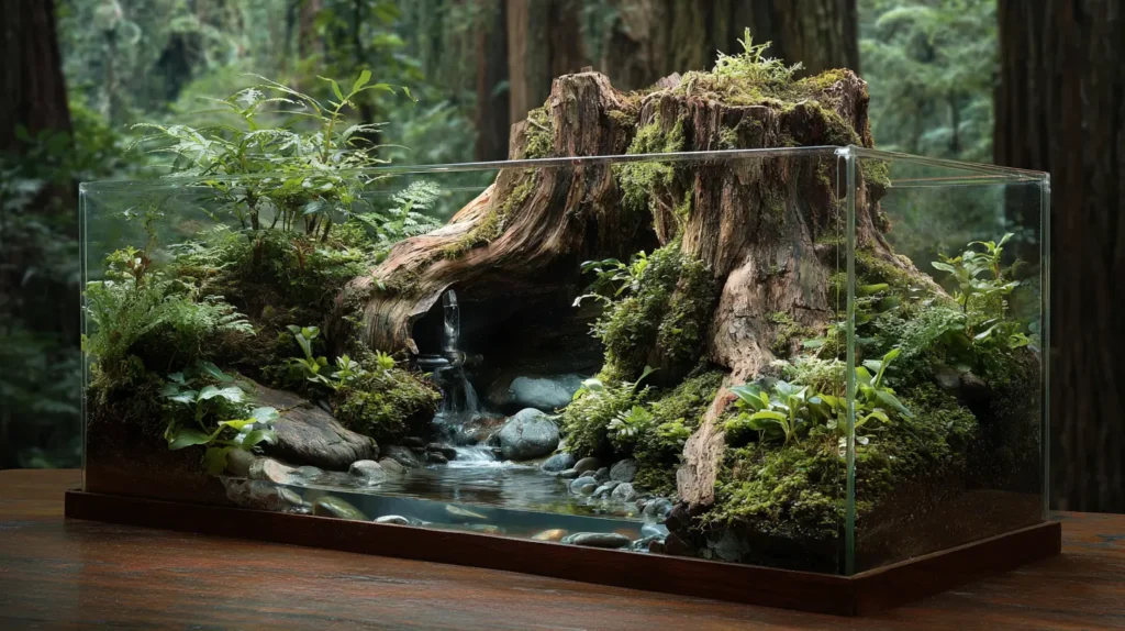 Ancient Tree Stump with Trickling Water