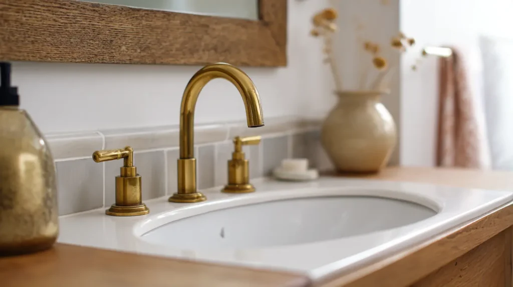 Antique Brass and Brushed Gold Fixtures