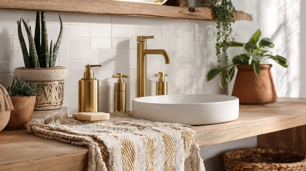 Antique Brass and Brushed Gold Fixtures