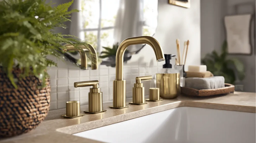 Antique Brass and Brushed Gold Fixtures
