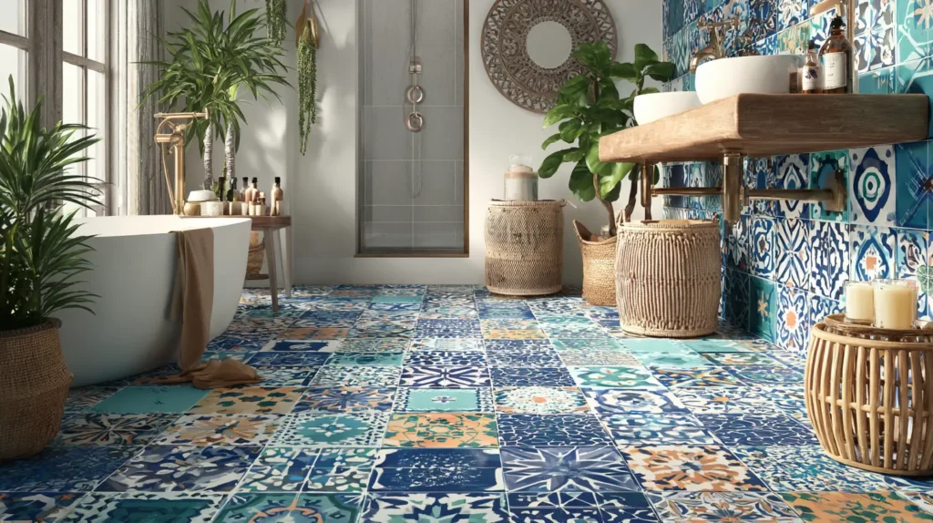 Bold Moroccan Patterned Floor Tiles