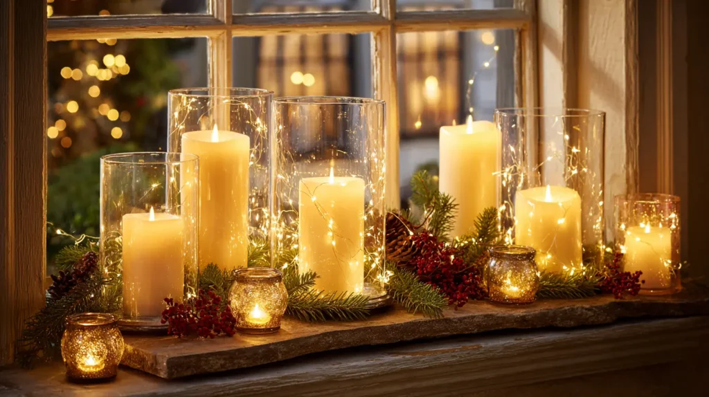 Candlelit Window Displays for Warm Holiday Glow