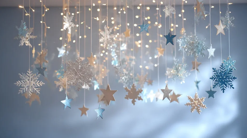 Ceiling Hook Hanging Star and Snowflake Mobiles