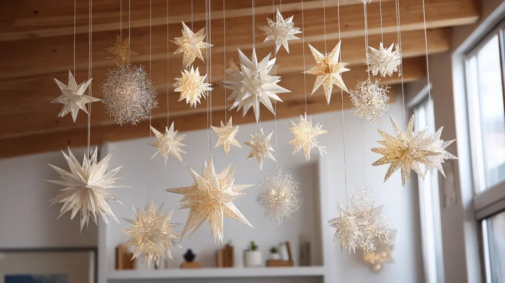 Ceiling Hook Hanging Star and Snowflake Mobiles