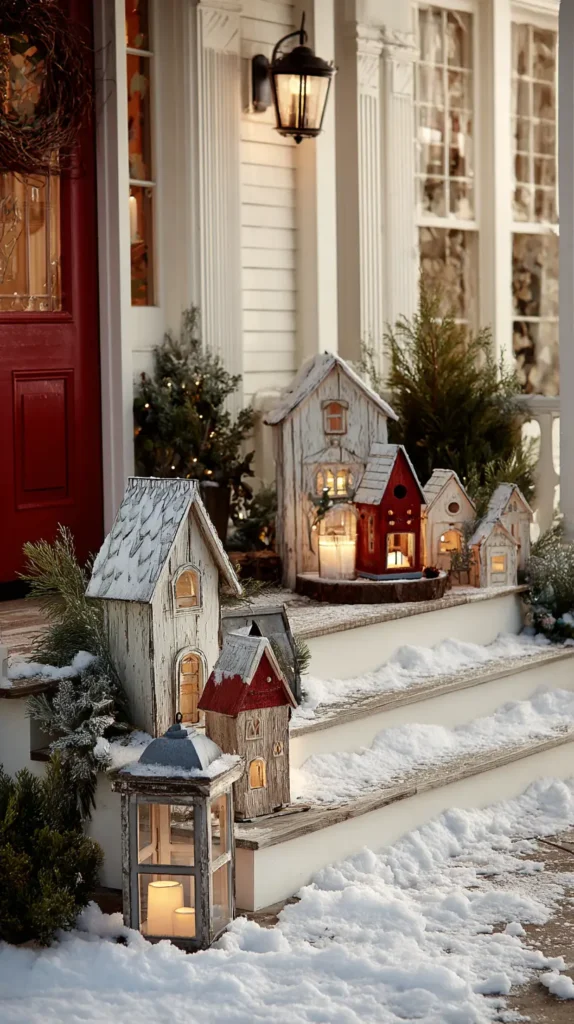 Charming Christmas Village Porch Scene