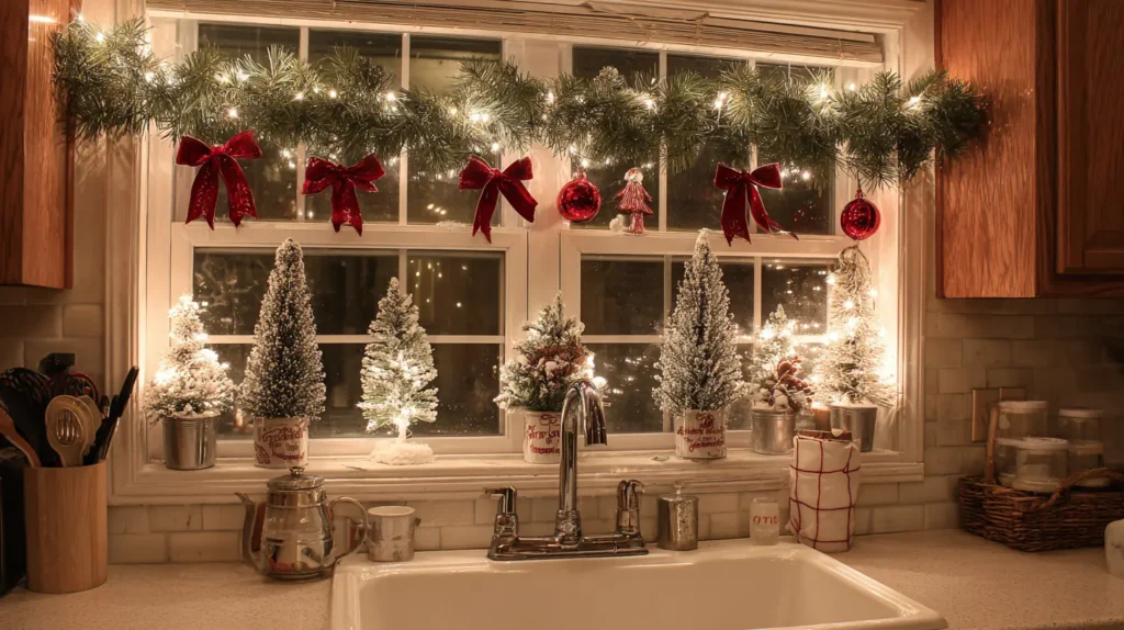 Christmas Window Decorations for Kitchen Sinks