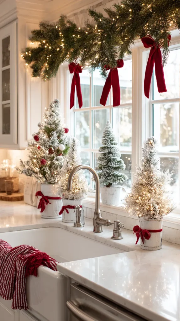 Christmas Window Decorations for Kitchen Sinks