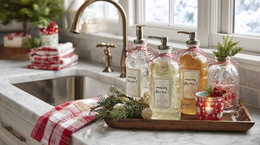 Christmas-themed Dish Soap and Hand Wash Display