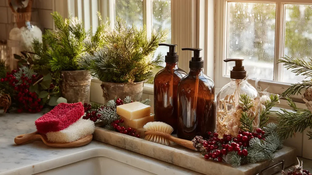 Christmas-themed Dish Soap and Hand Wash Display