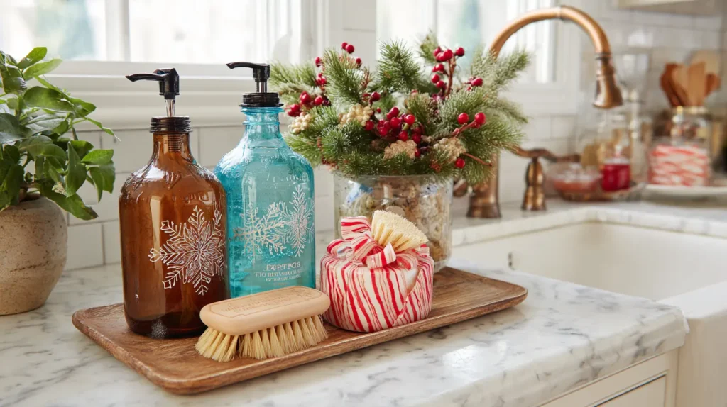 Christmas-themed Dish Soap and Hand Wash Display