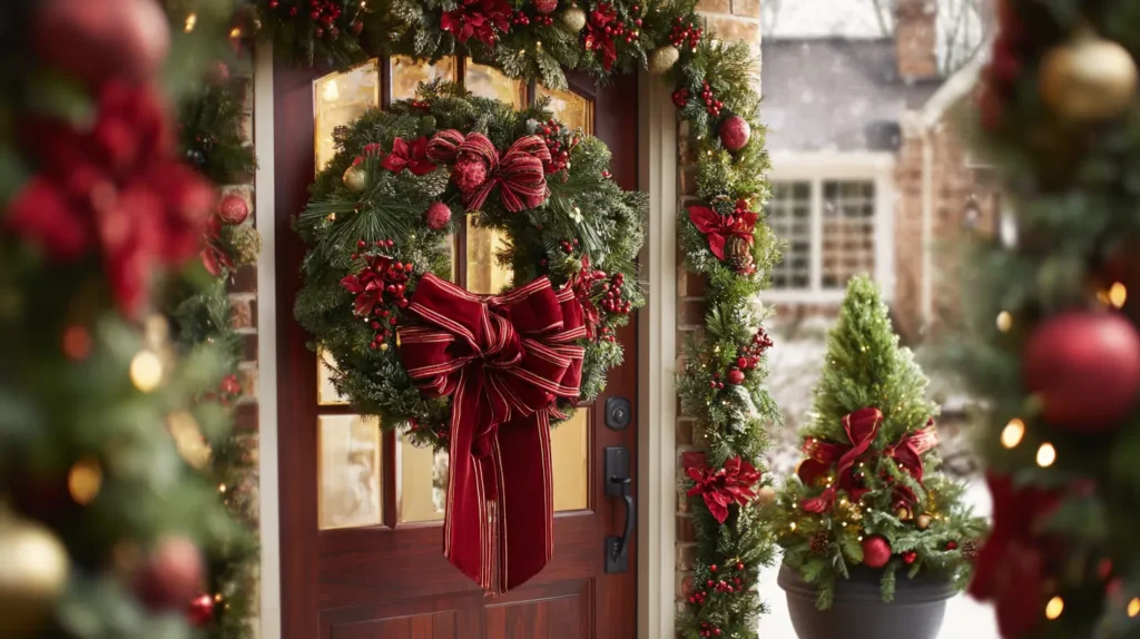 Classic Red and Green Holiday Porch Theme
