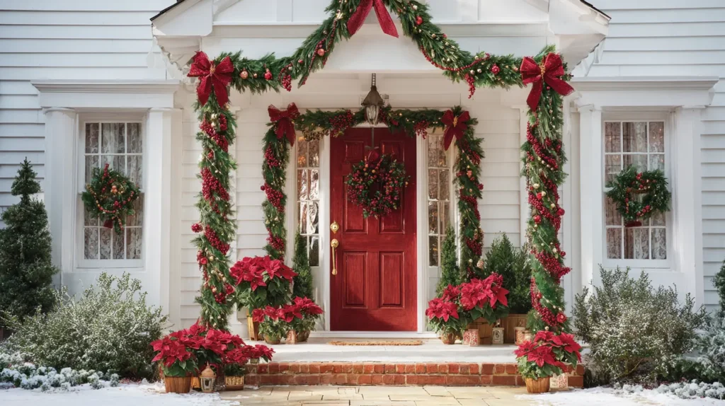 Classic Red and Green Holiday Porch Theme