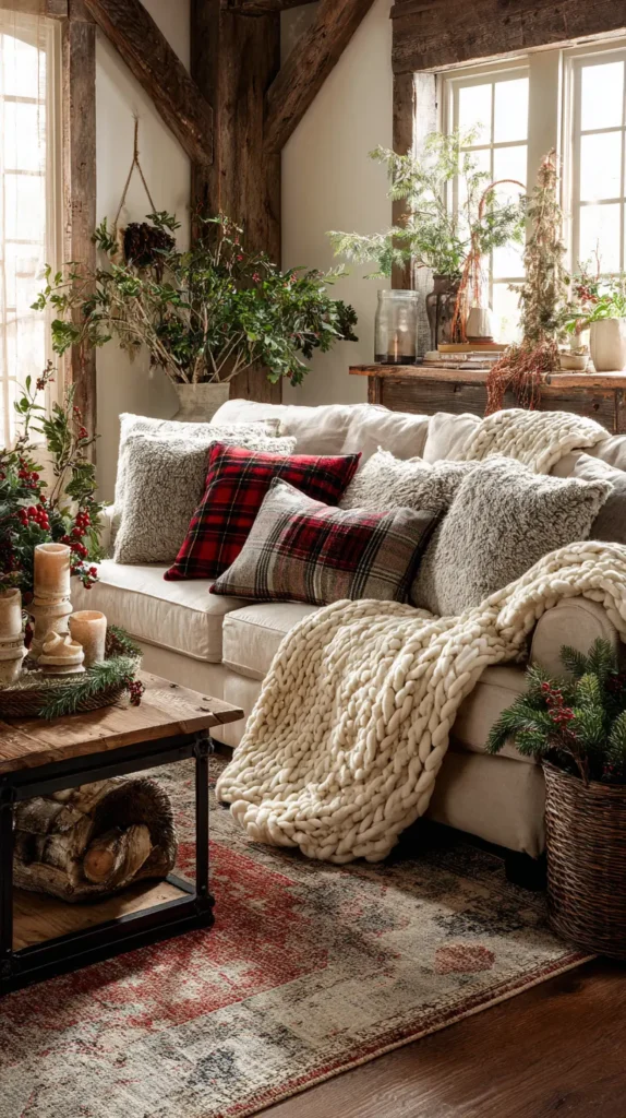 Cozy Plaid & Knit Textile Layers