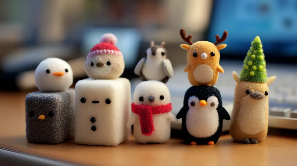 Cute Desk Plushies and Festive Figurines for Corners