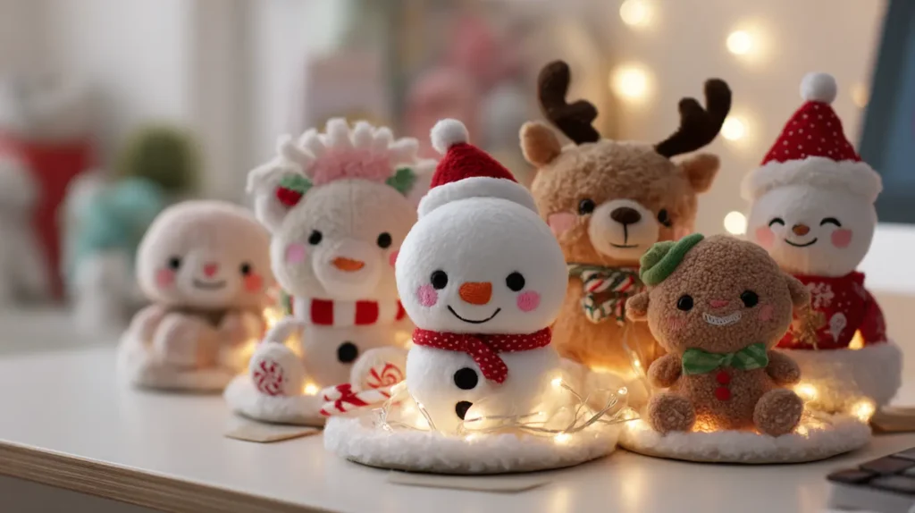 Cute Desk Plushies and Festive Figurines for Corners