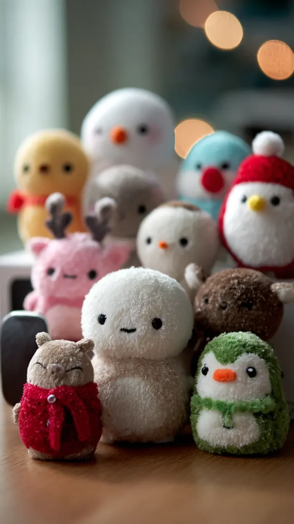 Cute Desk Plushies and Festive Figurines for Corners