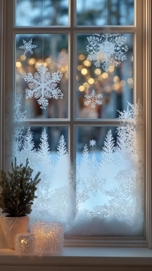 DIY Faux Snow Spray Art and Stencils