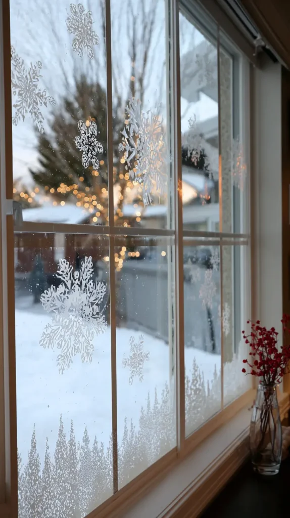 DIY Faux Snow Spray Art and Stencils