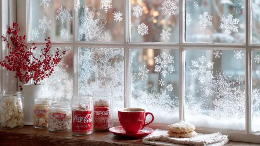 DIY Faux Snow Spray Art and Stencils