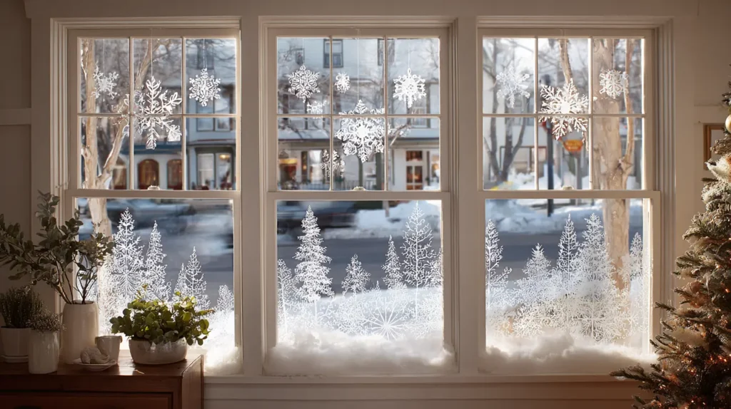 DIY Faux Snow Spray Art and Stencils