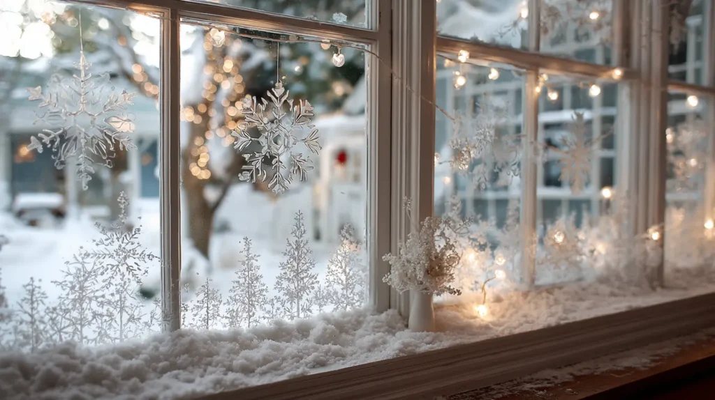 DIY Faux Snow Spray Art and Stencils