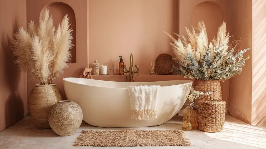 Dried Pampas Grass and Eucalyptus Arrangements