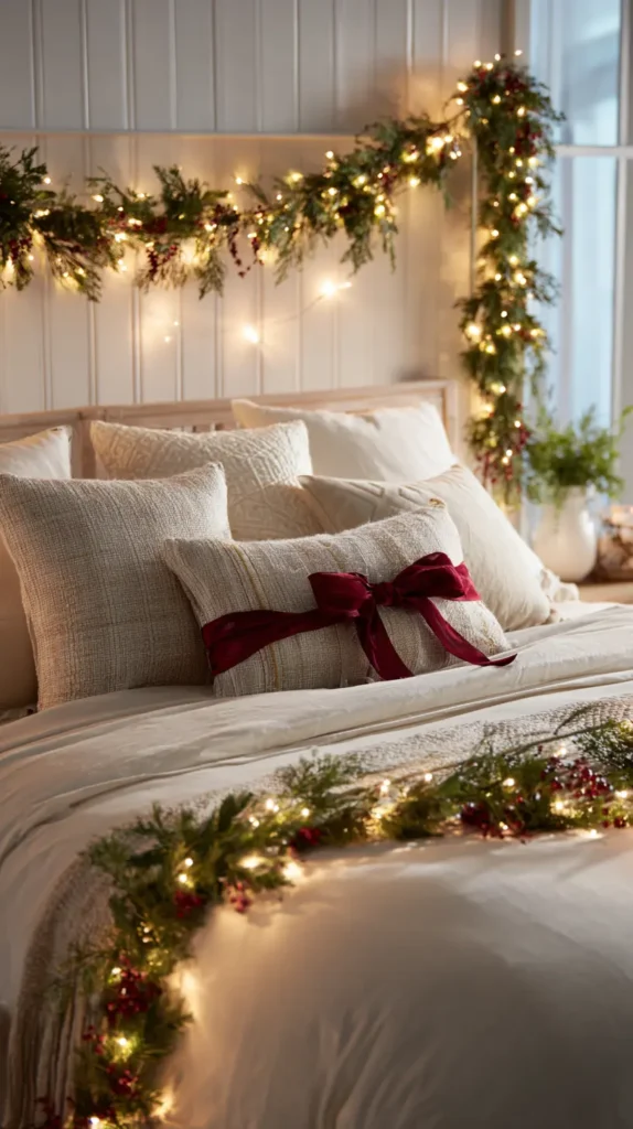 Festive Garland Accents for Headboards and Walls