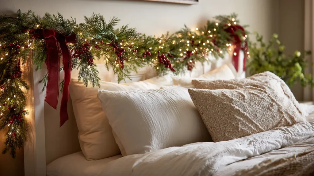 Festive Garland Accents for Headboards and Walls