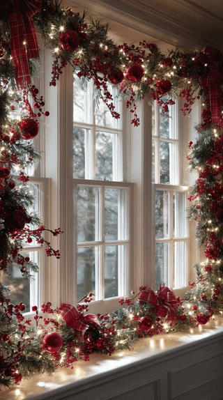 Festive Window Garland Ideas for a Classic Christmas Look