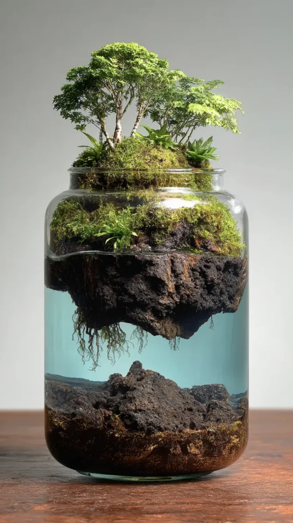 Floating Island Jungle with Water Feature