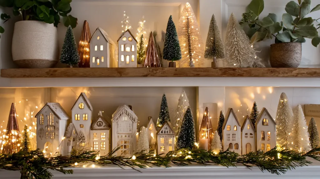 Floating Shelves Styled for the Holidays