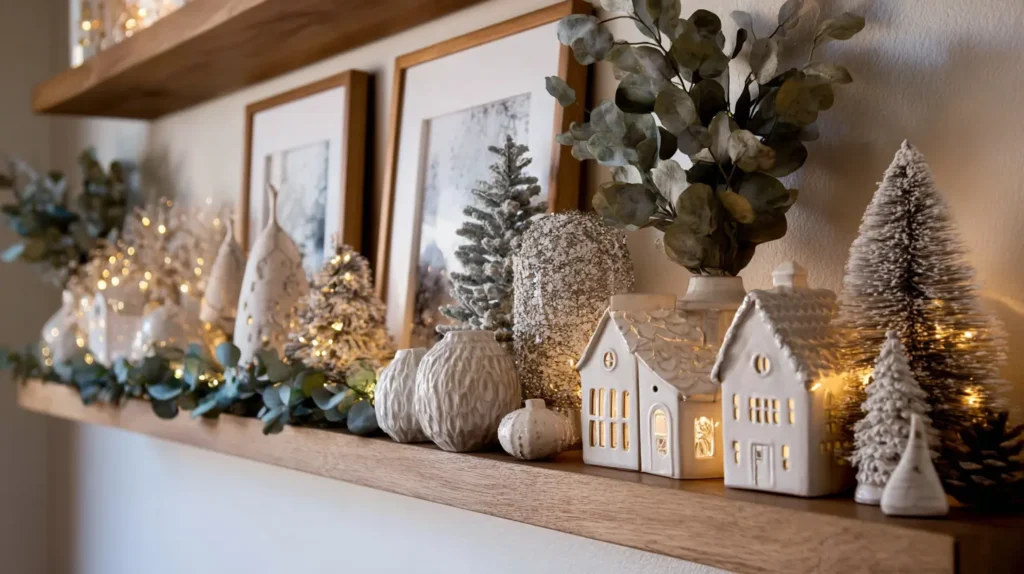 Floating Shelves Styled for the Holidays