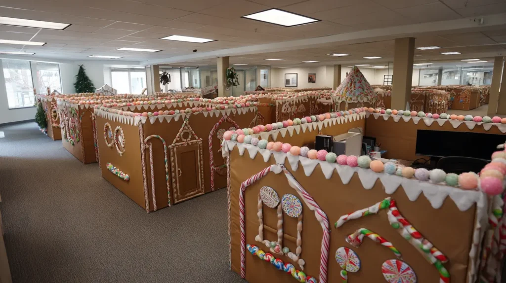 Gingerbread House or Candy Village Cubicle Walls