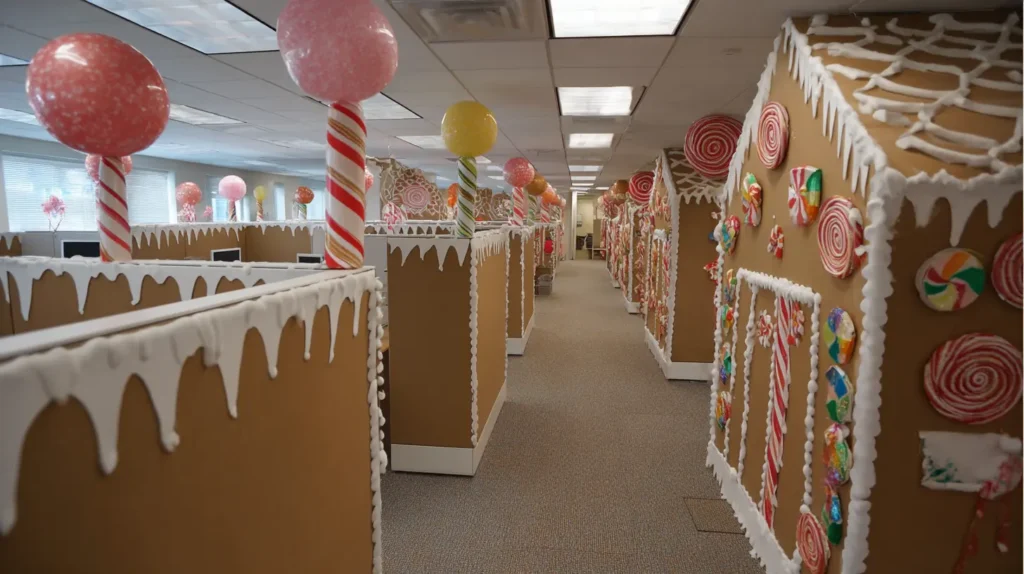 Gingerbread House or Candy Village Cubicle Walls
