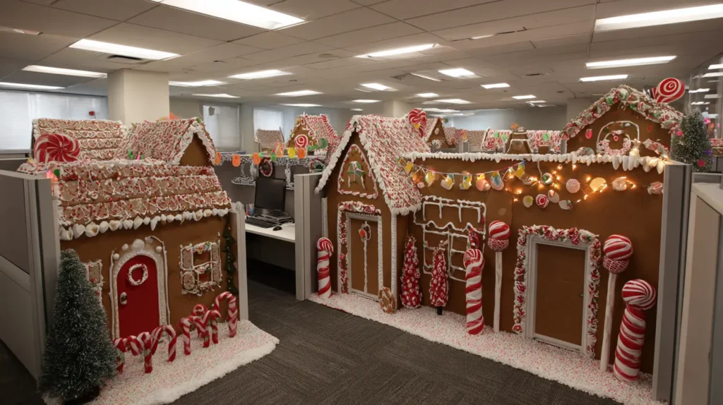 Gingerbread House or Candy Village Cubicle Walls