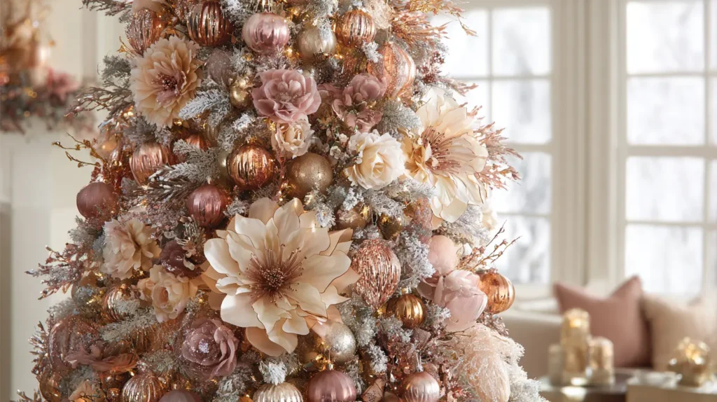 Glamorous Rose Gold, Champagne, and Blush Pink Tree