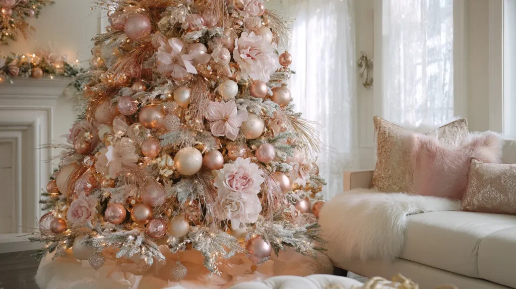 Glamorous Rose Gold, Champagne, and Blush Pink Tree