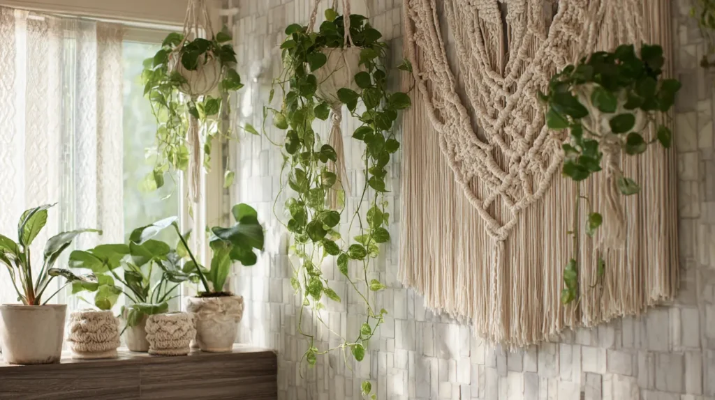 Handmade Macrame Plant Hangers and Wall Art