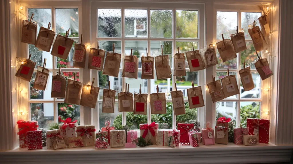 Hanging Advent Calendars in the Window