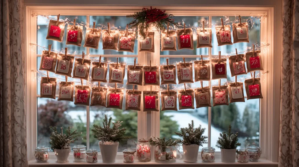Hanging Advent Calendars in the Window