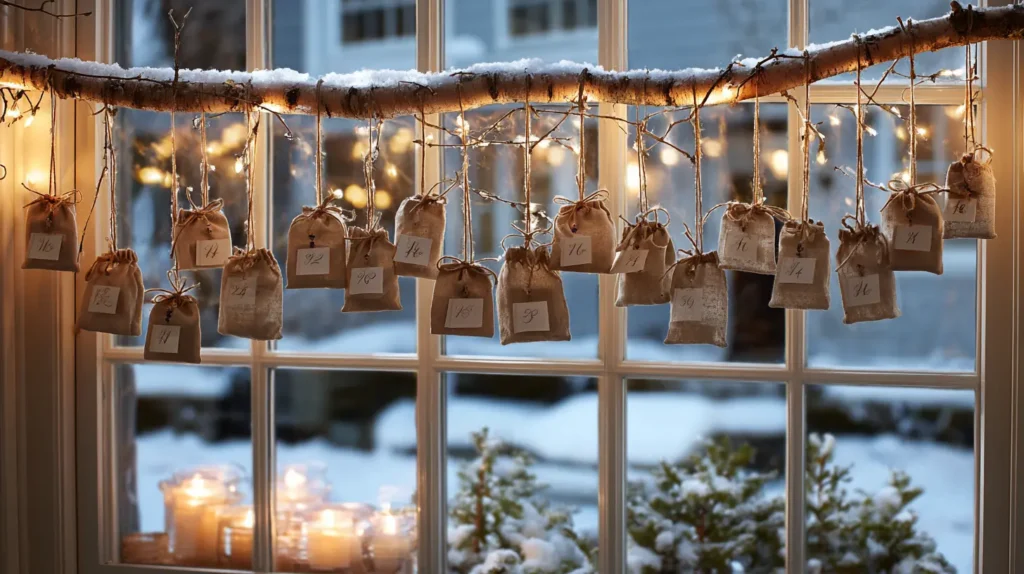 Hanging Advent Calendars in the Window