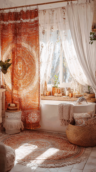 Layer Textiles with Patterned Shower Curtains
