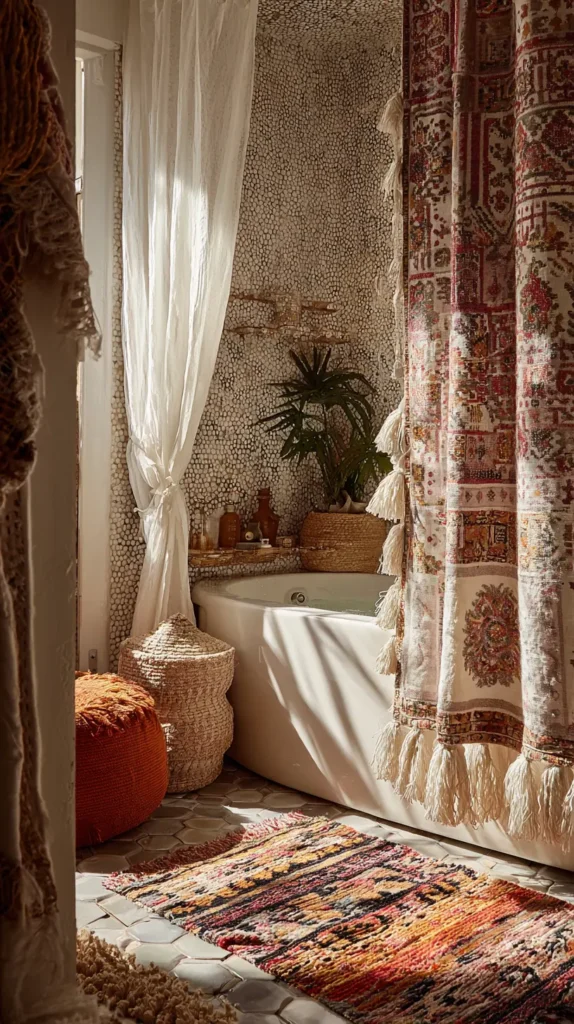 Layer Textiles with Patterned Shower Curtains