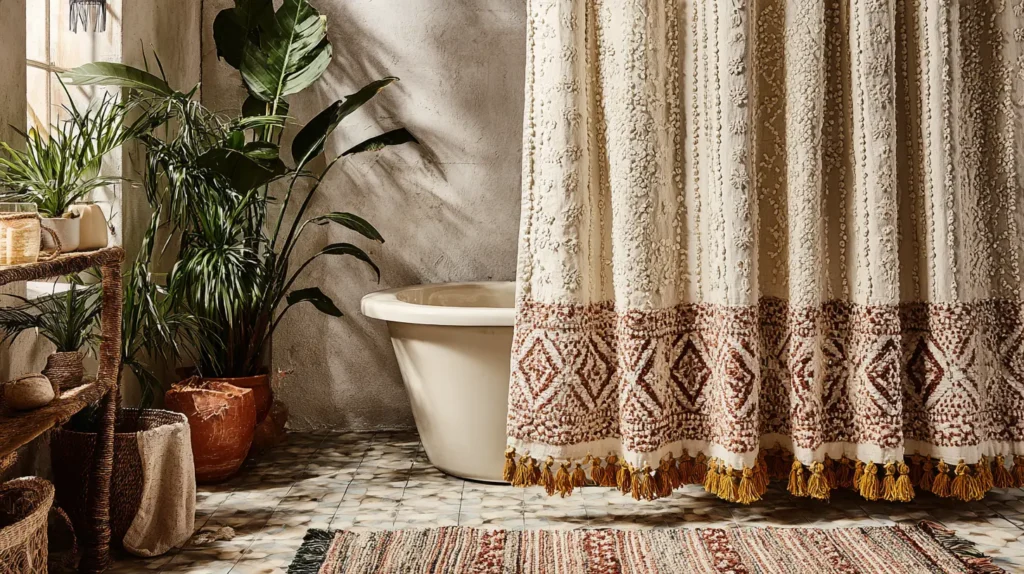 Layer Textiles with Patterned Shower Curtains