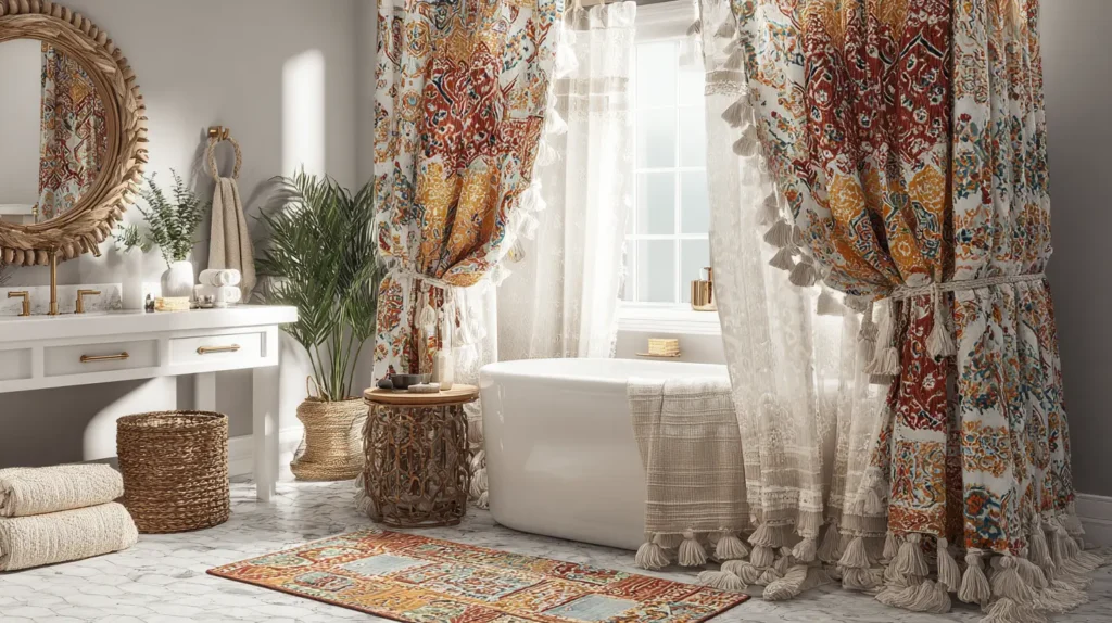 Layer Textiles with Patterned Shower Curtains