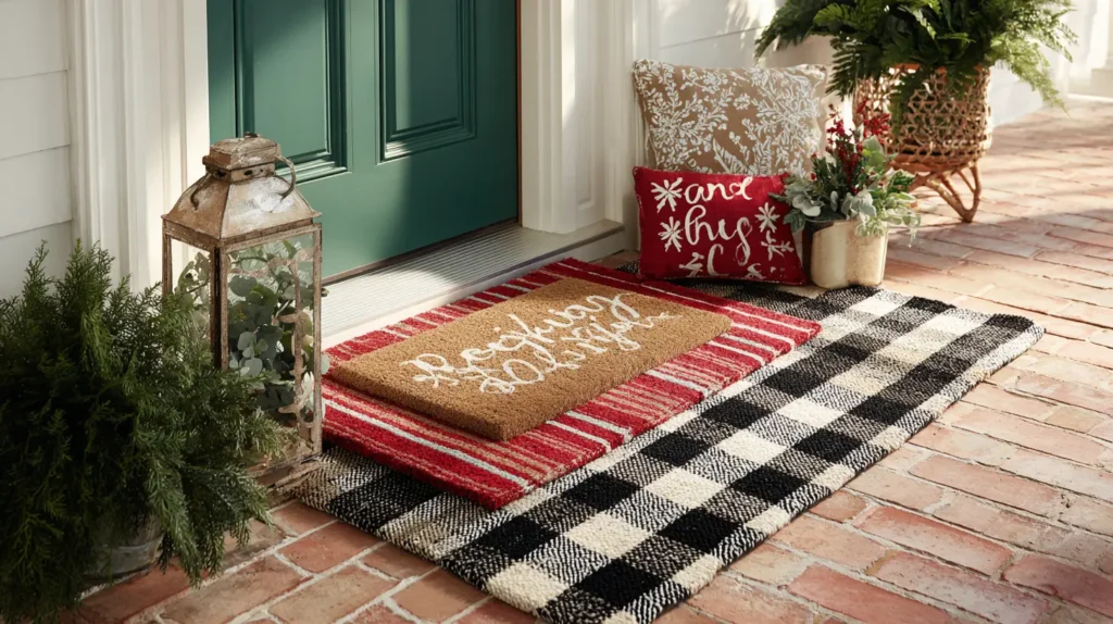 Layered Holiday Doormats for a Trendy Welcome