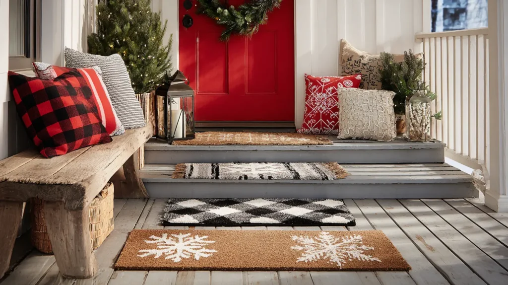 Layered Holiday Doormats for a Trendy Welcome