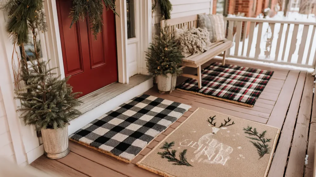 Layered Holiday Doormats for a Trendy Welcome