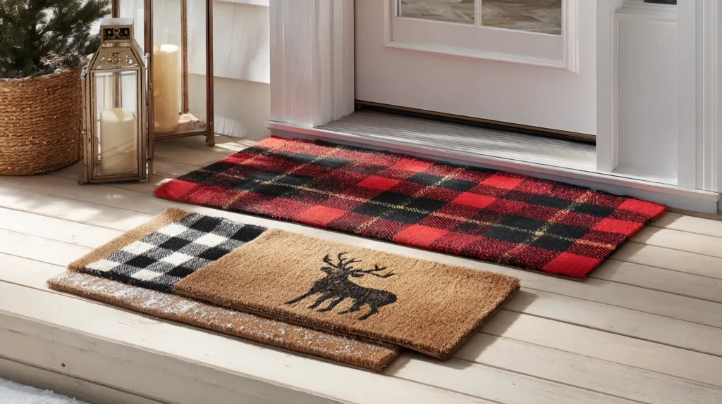 Layered Holiday Doormats for a Trendy Welcome