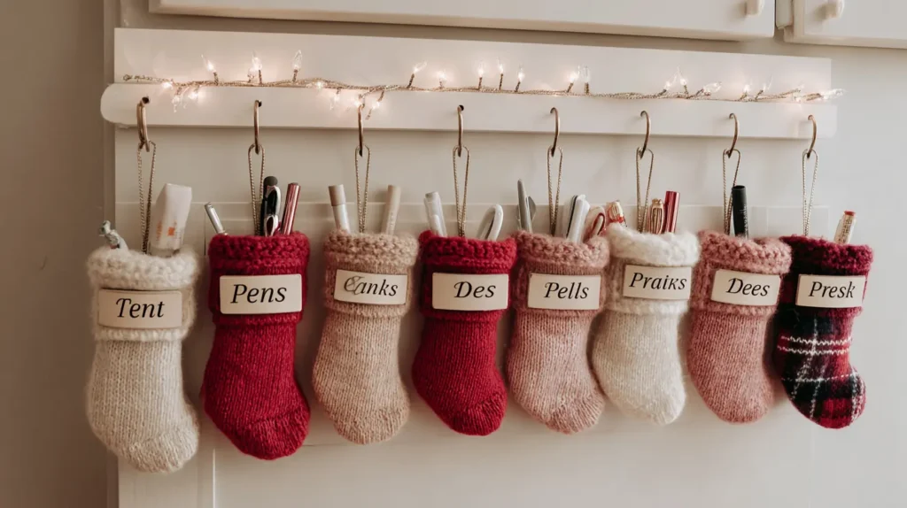Mini Stockings for Organizing Office Supplies